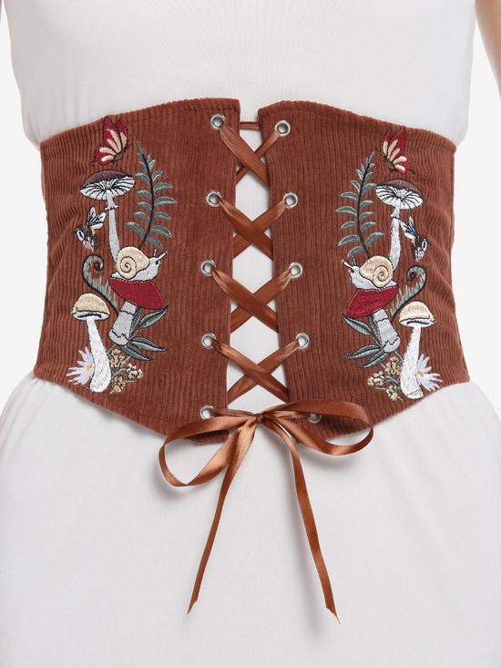 Hot Topic Accessories - NWT Hot Topic Brown Embroidered Snail Corset Belt- Size 2x/3x- READ DESCRIPTION